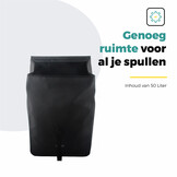 Voltano Dubbele Rolltop Fietstas Volledig Voorgevormd - 50 Liter - Zwart - 100% Waterdicht
