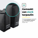 Voltano Dubbele Rolltop Fietstas Volledig Voorgevormd - 50 Liter - Zwart - 100% Waterdicht