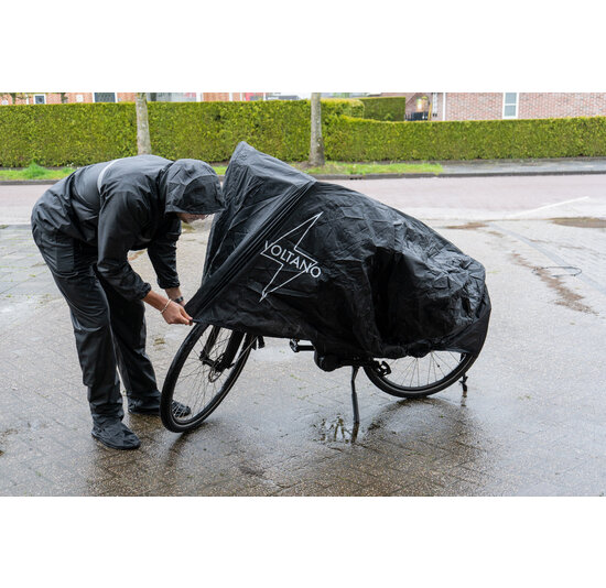 Voltano Elastische Fietshoes - 1-2 Fietsen - Zwart - Waterdicht