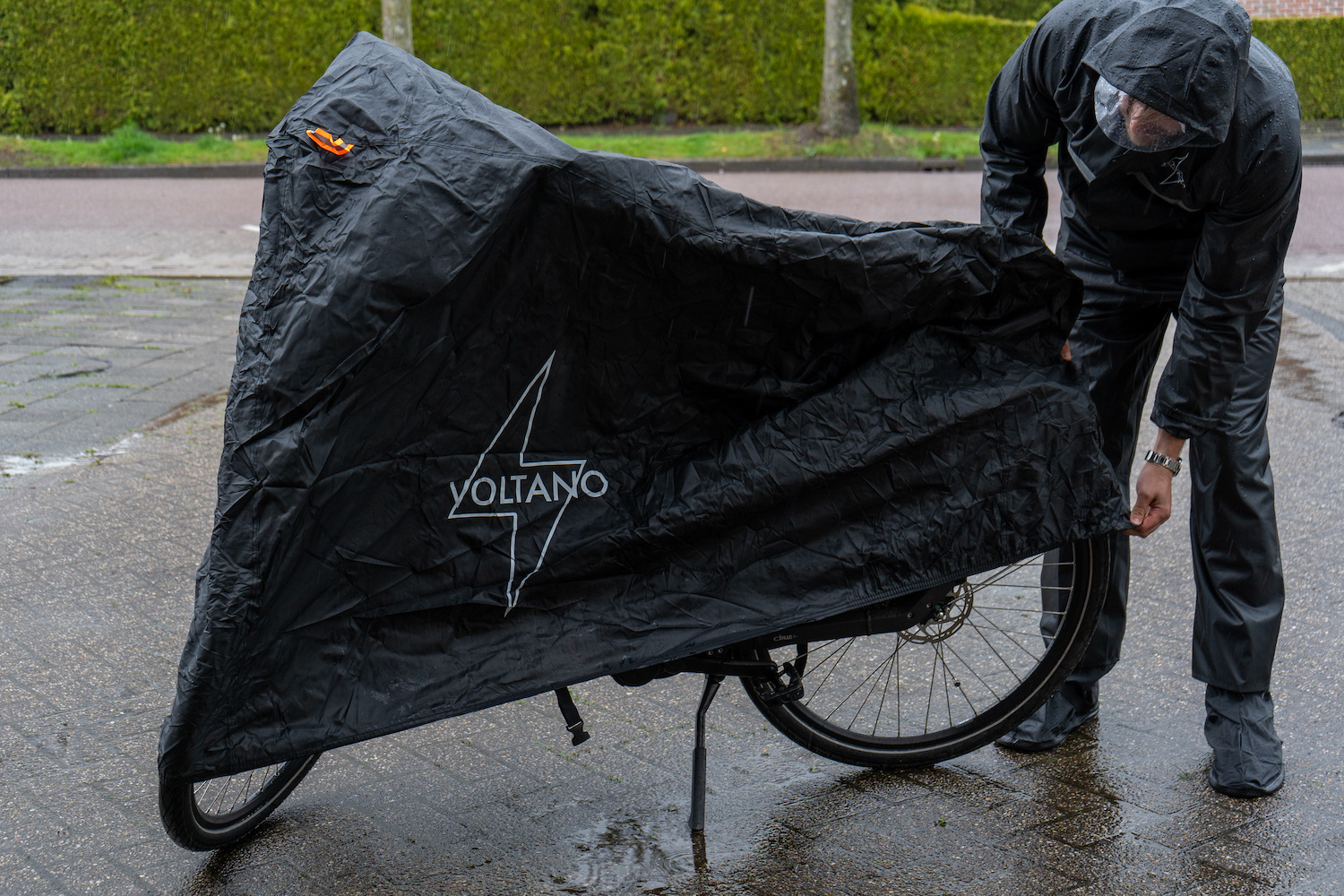 Voltano Elastische Fietshoes - 1-2 Fietsen - Zwart - Waterdicht