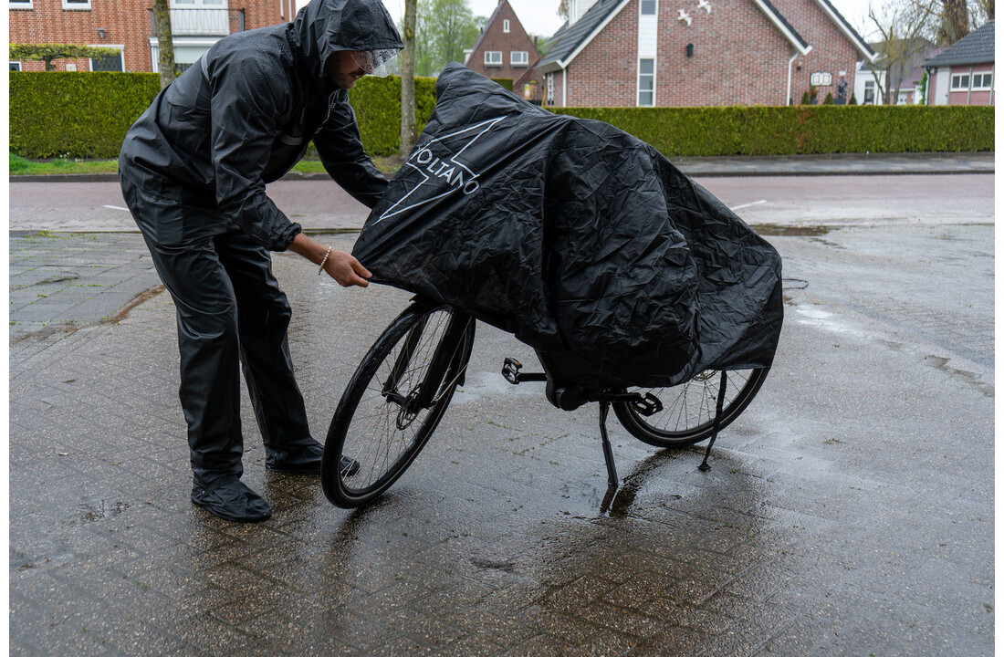 Voltano Elastische Fietshoes - 2 Fietsen - Zwart - Waterdicht