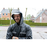 Voltano Regenpak Met Capuchon - Zwart - Inclusief Draagtas