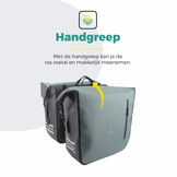 Voltano Dubbele Fietstas Rolltop Luxe E-bike - Zwart / Mintgroen - 48 Liter - 100% Waterdicht