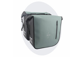 Voltano Dubbele Fietstas Rolltop Luxe E-bike - Zwart / Mintgroen - 48 Liter - 100% Waterdicht