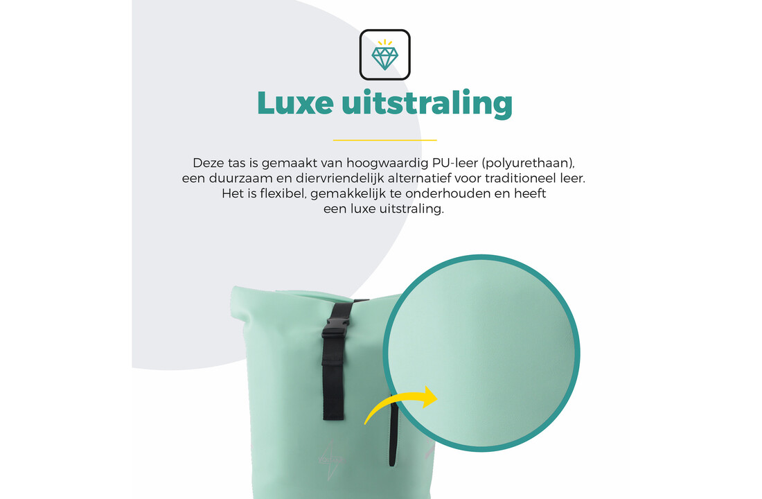 Voltano Dubbele Fietstas Rolltop E-bike Pro - Mint Groen - 48 Liter - 100% Waterdicht