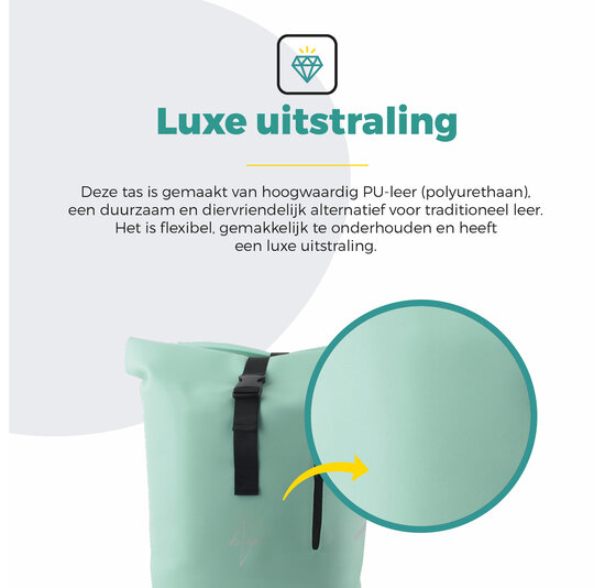 Voltano Dubbele Fietstas Rolltop E-bike Pro - Mint Groen - 48 Liter - 100% Waterdicht