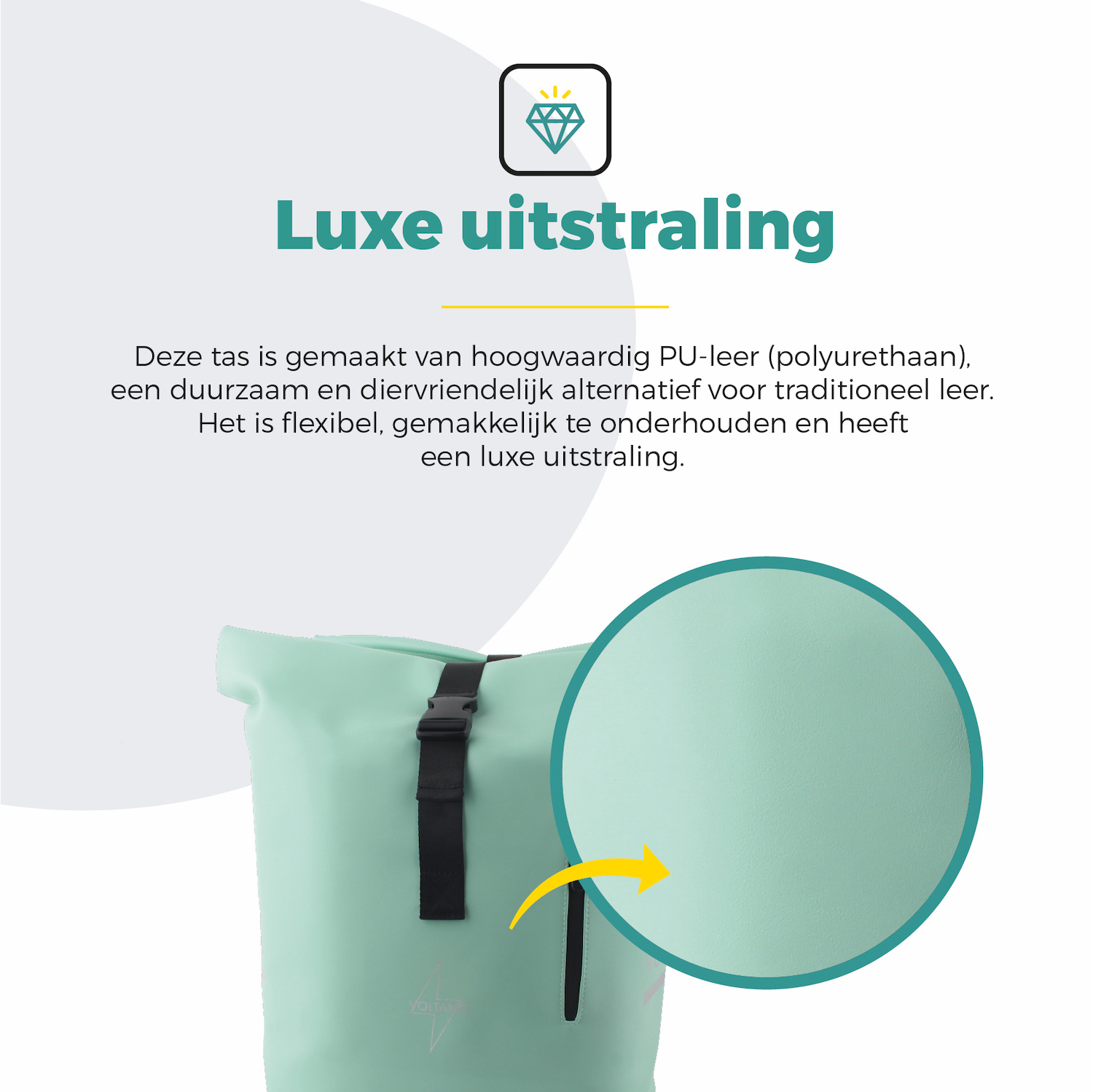 Voltano Dubbele Fietstas Rolltop E-bike Pro - Mint Groen - 48 Liter - 100% Waterdicht