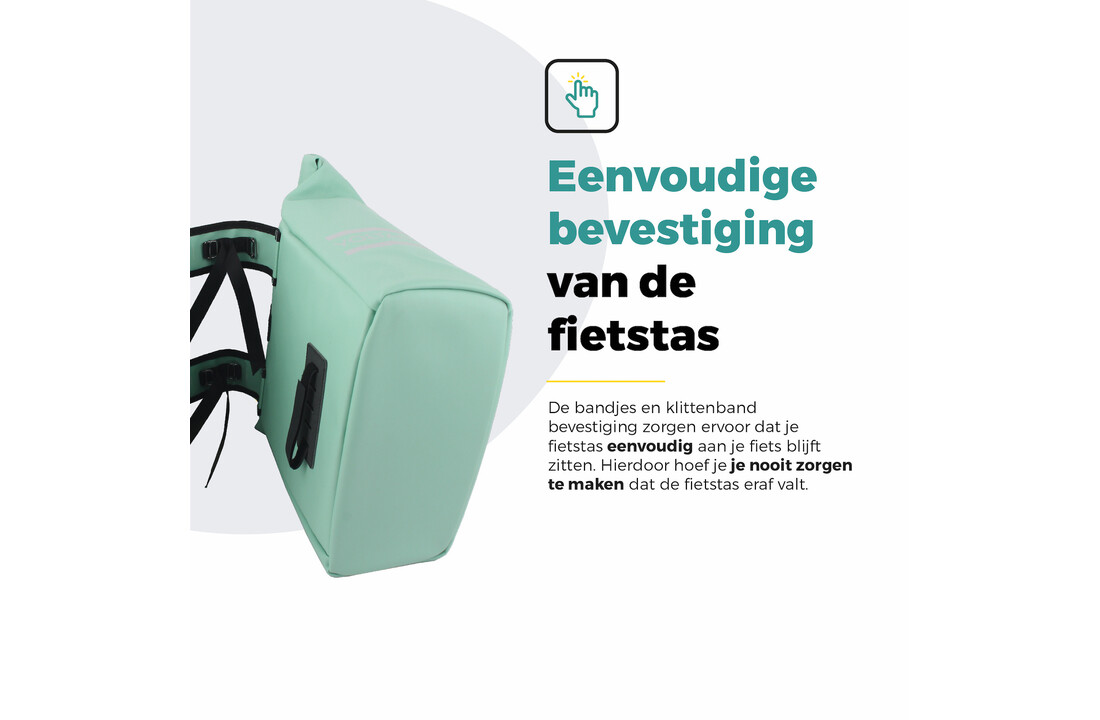 Voltano Dubbele Fietstas Rolltop E-bike Pro - Mint Groen - 48 Liter - 100% Waterdicht
