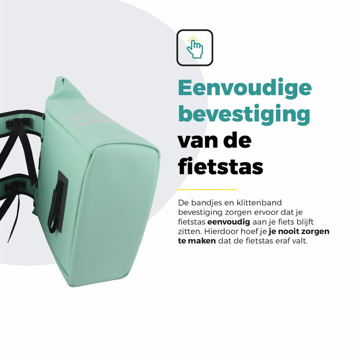 Voltano Dubbele Fietstas Rolltop E-bike Pro - Mint Groen - 48 Liter - 100% Waterdicht