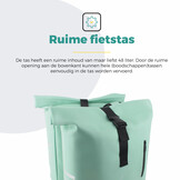 Voltano Dubbele Fietstas Rolltop E-bike Pro - Mint Groen - 48 Liter - 100% Waterdicht
