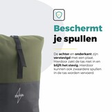 Voltano Dubbele Fietstas Rolltop Reflective Special Edition - Zwart / Olijfgroen - 50 Liter - 100% Waterdicht