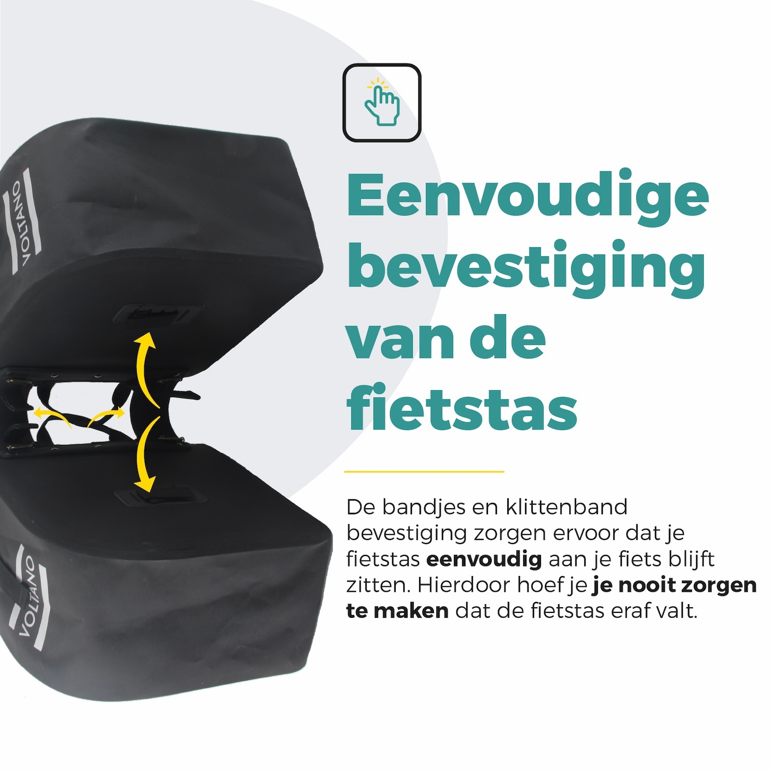 Voltano Dubbele Fietstas Rolltop Luxe E-bike - Zwart / Olijfgroen - 48 Liter - 100% Waterdicht