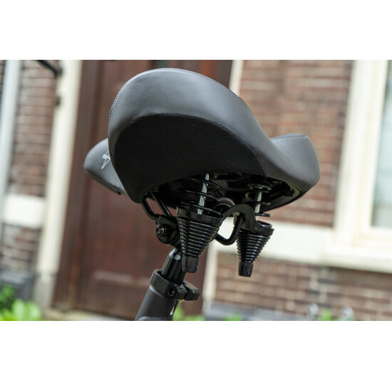 Voltano City XXXL Fietszadel Met Uitsparing - Unisex - Extra Breed Fietszadel - Zwart