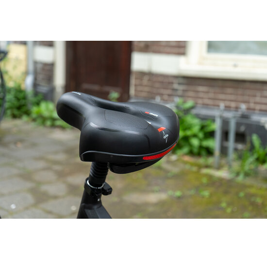Voltano Fietszadel Met Gelpads - Zwart/Rood - Unisex - Gratis Zadelstrop