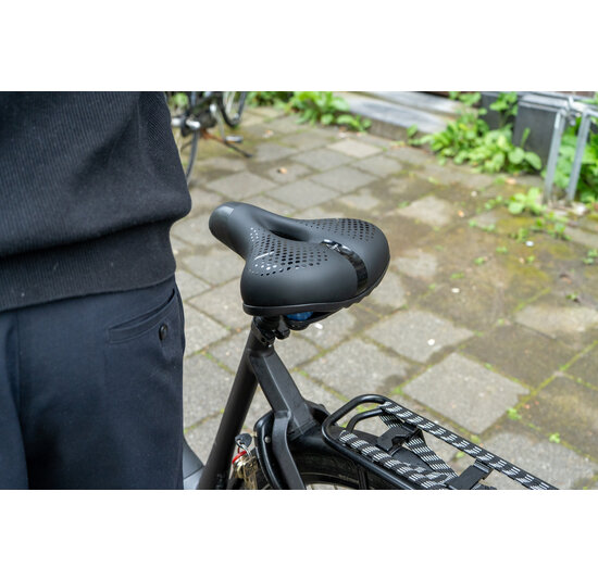 Voltano Pro Gel Fietszadel - Met Uitsparing - Zwart - Unisex