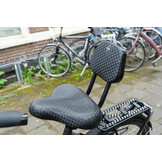 Voltano Fietszadel Met Rugsteun / Rugleuning - Zwart - Verstelbaar - Waterdicht - Gratis Zadelstrop