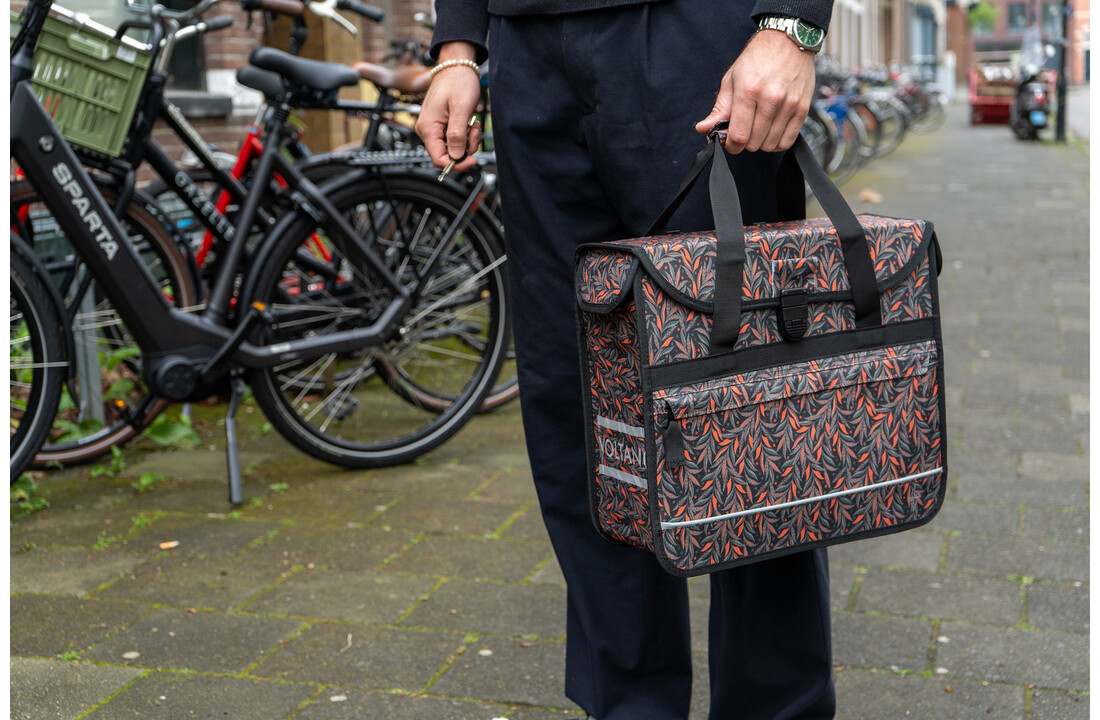 Voltano Voorgevormde Enkele Fietstas / Pakaftas - Crimson Leaf - 17L