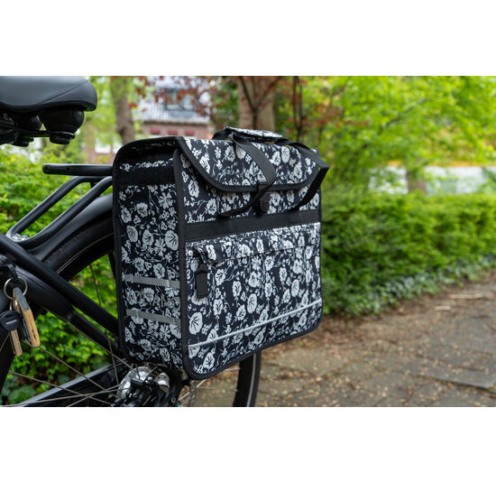 Voltano Voorgevormde Enkele Fietstas / Pakaftas - Midnight Blossom - 17L