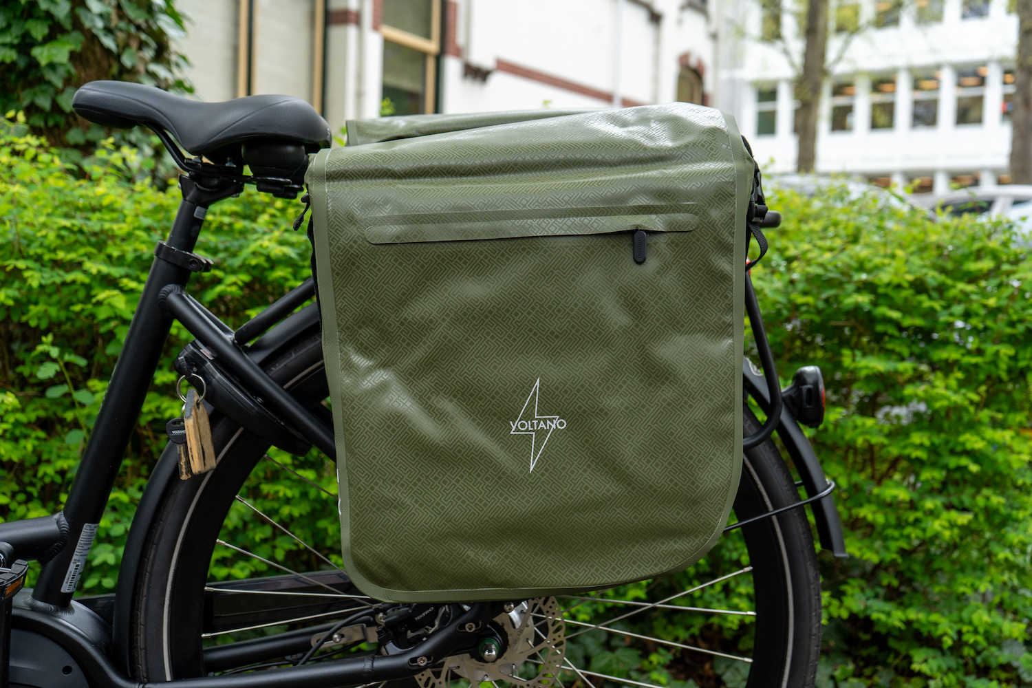 Voltano Dubbele Fietstas Rolltop Urban Green - 48 Liter - 100% Waterdicht