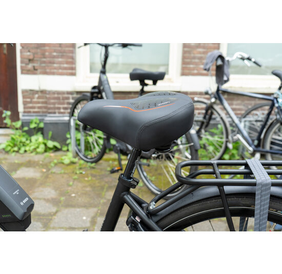 Voltano XXXL Fietszadel Stripes - Zwart / Rood