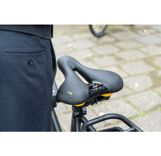 Voltano Fietszadel Elegance - Zwart - Unisex - Breed - Gel Zadel