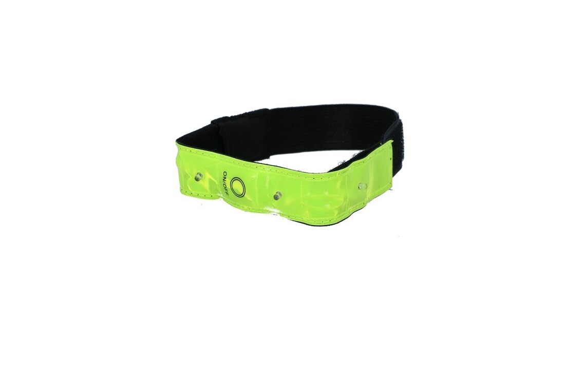 Dresco Led Reflectieband - Geel - 40 CM - Incl. Batterij