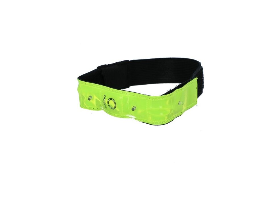 Dresco Led Reflectieband - Geel - 40 CM - Incl. Batterij