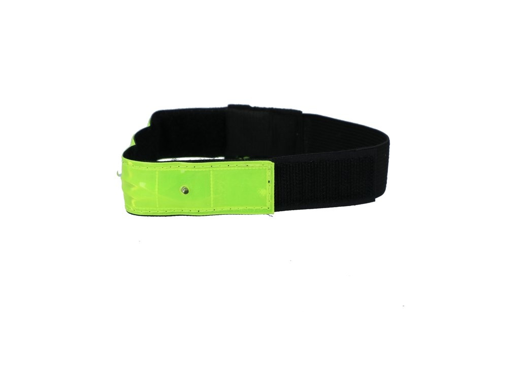 Dresco Led Reflectieband - Geel - 40 CM - Incl. Batterij