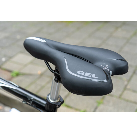 Voltano Gel Fietszadel Met Uitsparing - Zwart - Trekking - Incl. Zadelstrop - Unisex