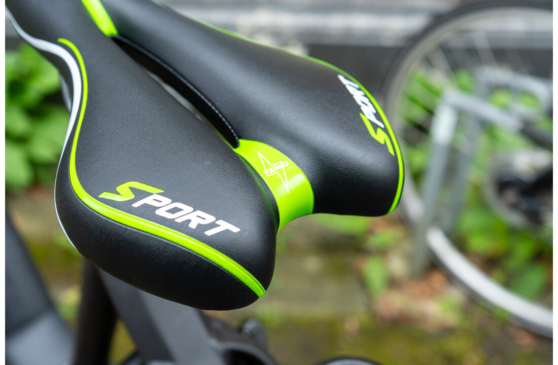 Voltano Sport Fietszadel – Zwart / Groen - Gel - Trekking Zadel