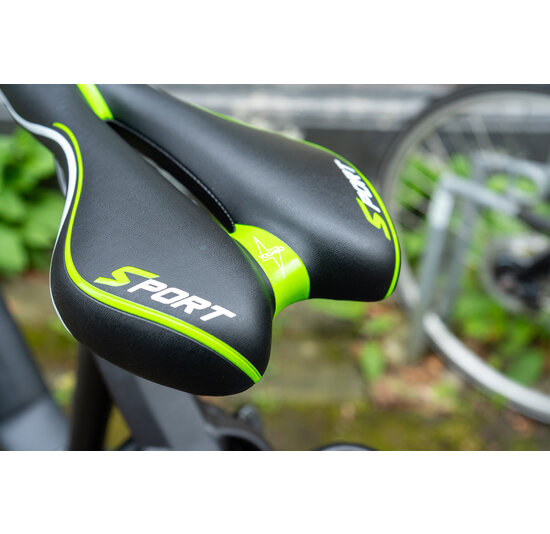 Voltano Sport Fietszadel – Zwart / Groen - Gel - Trekking Zadel