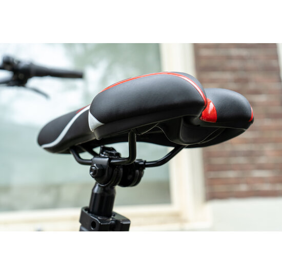 Voltano Sport Fietszadel – Zwart / Rood - Gel - Trekking Zadel