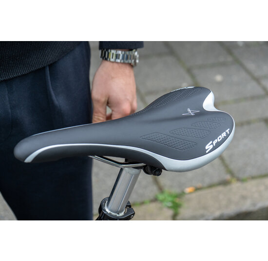 Voltano Race / MTB Fietszadel – Zwart / Zilver - Unisex