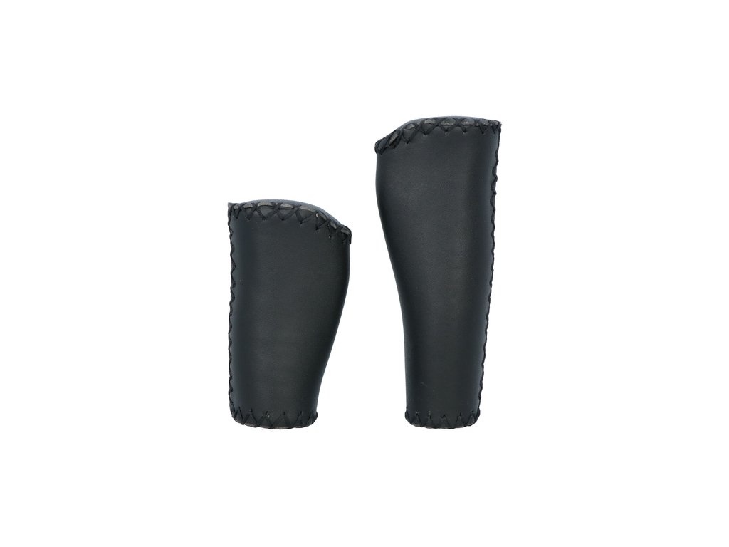 Dresco Ergonomische Leren Fietshandvatten - Zwart - 135 / 92 MM