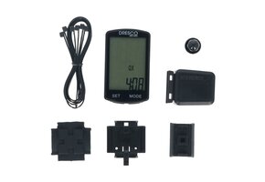 Dresco Draadloze Fietscomputer Zwart - 19 Functies