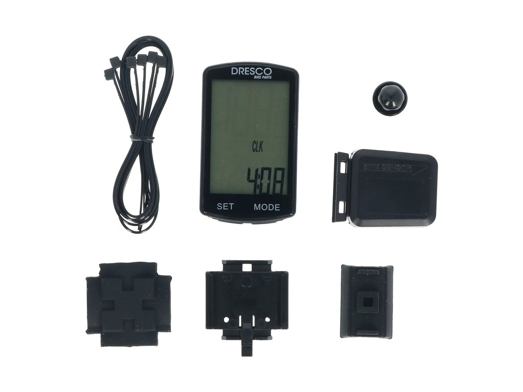 Dresco Draadloze Fietscomputer Zwart - 19 Functies