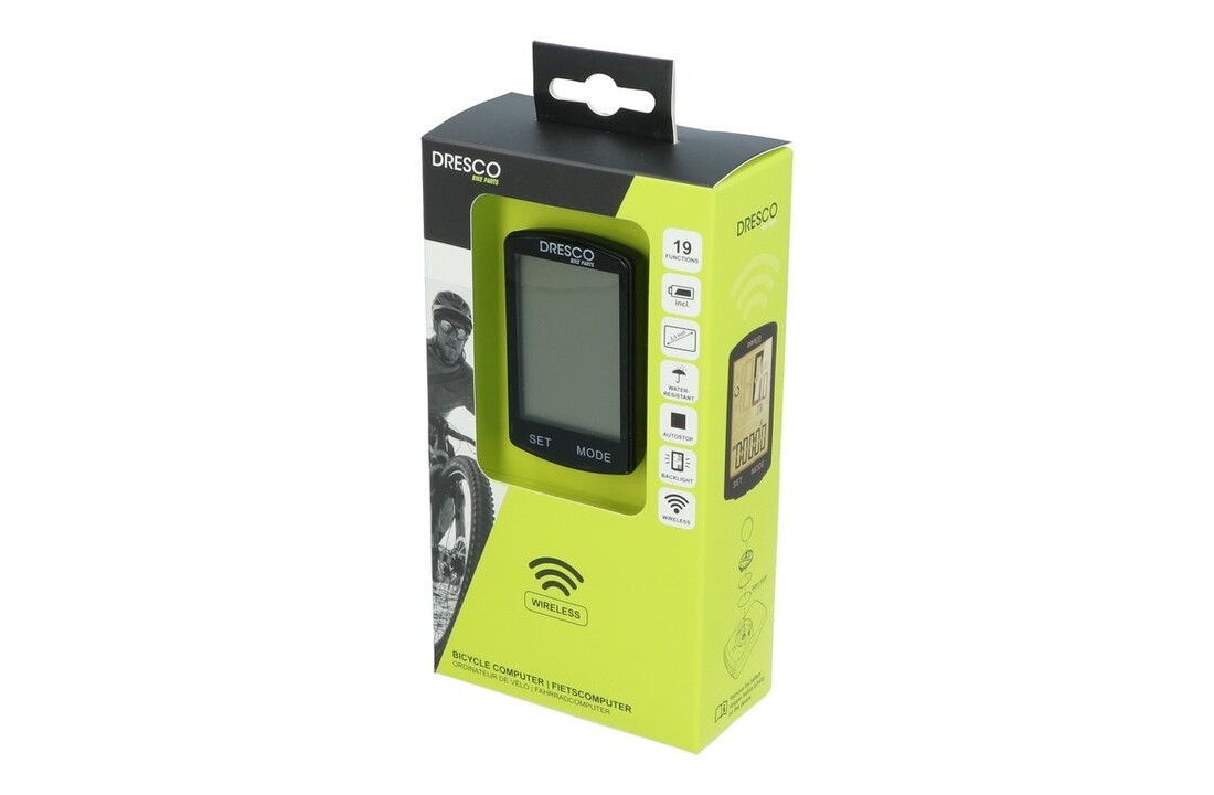 Dresco Draadloze Fietscomputer Zwart - 19 Functies