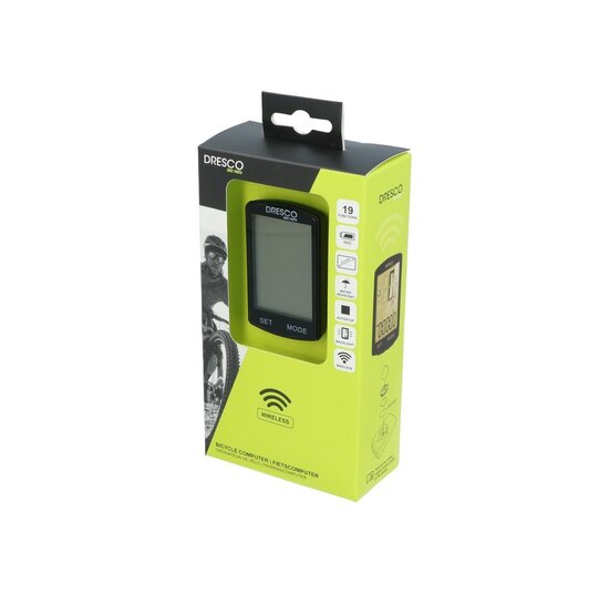 Dresco Draadloze Fietscomputer Zwart - 19 Functies
