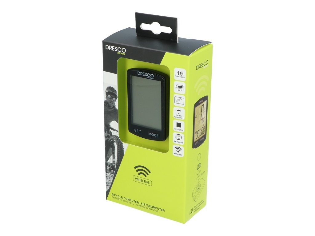 Dresco Draadloze Fietscomputer Zwart - 19 Functies
