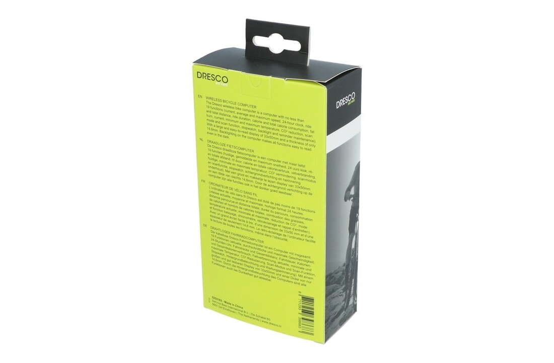 Dresco Draadloze Fietscomputer Zwart - 19 Functies