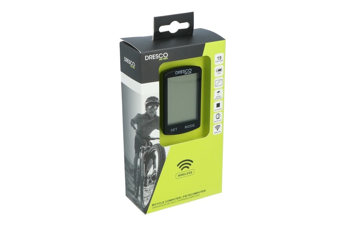 Dresco Draadloze Fietscomputer Zwart - 19 Functies