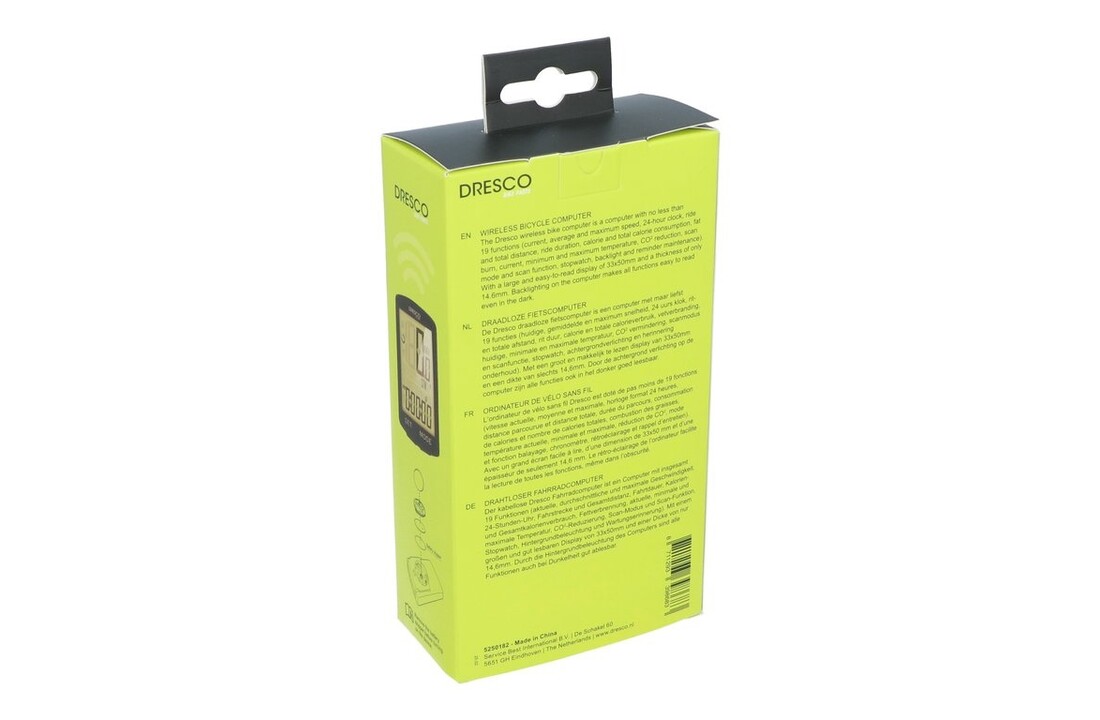 Dresco Draadloze Fietscomputer Zwart - 19 Functies