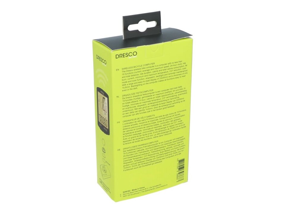 Dresco Draadloze Fietscomputer Zwart - 19 Functies