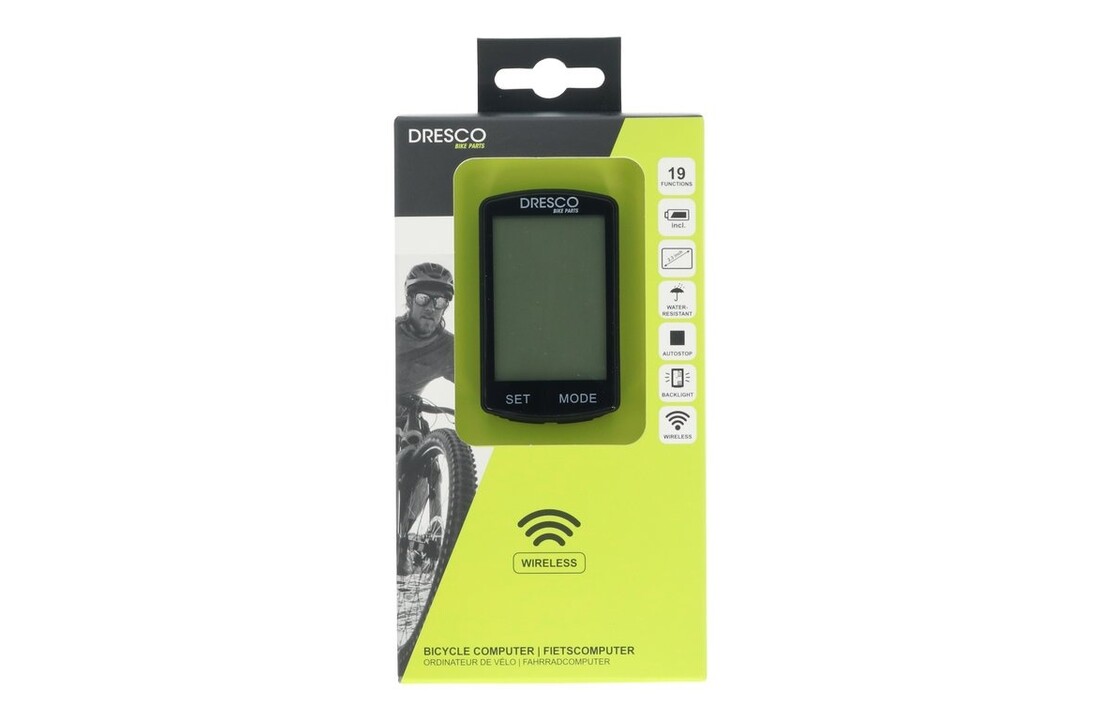 Dresco Draadloze Fietscomputer Zwart - 19 Functies