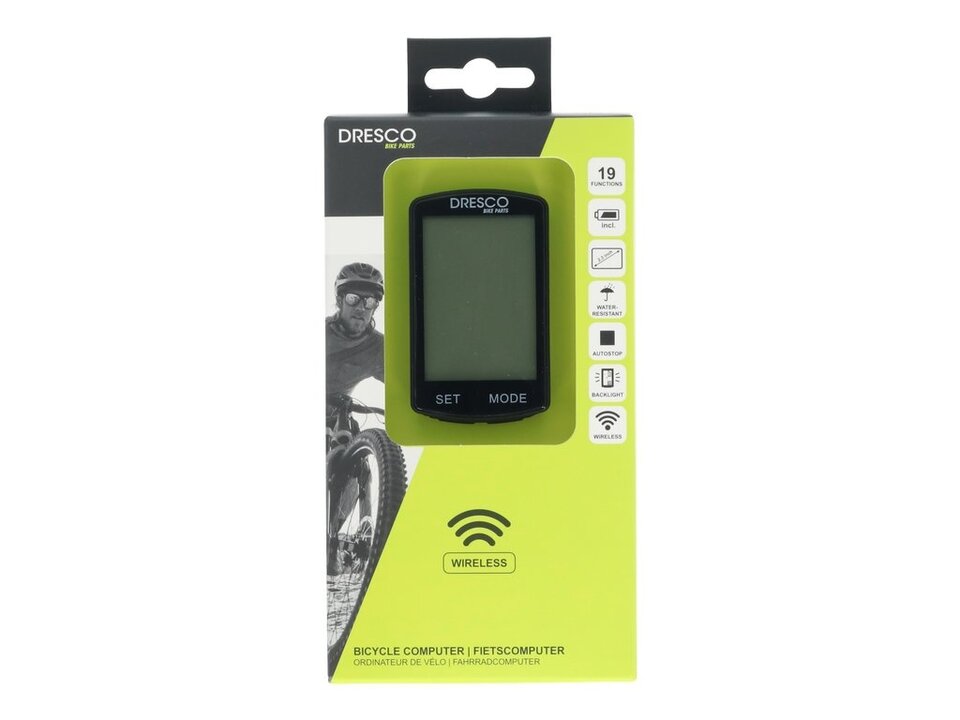 Dresco Draadloze Fietscomputer Zwart - 19 Functies