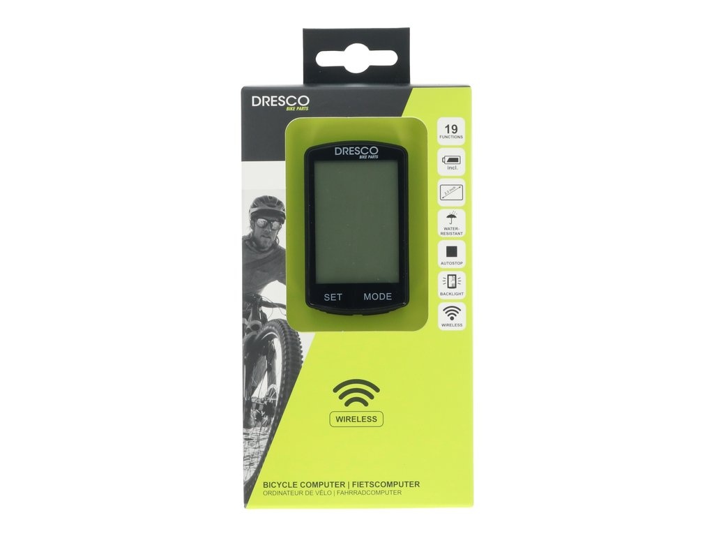 Dresco Draadloze Fietscomputer Zwart - 19 Functies