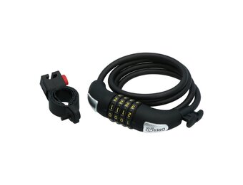 Dresco Code Kabelslot 120/8 -Cijferslot / Spiraalslot - 120 CM - Met Houder