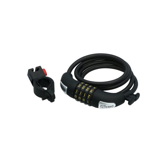 Dresco Code Kabelslot 120/8 -Cijferslot / Spiraalslot - 120 CM - Met Houder