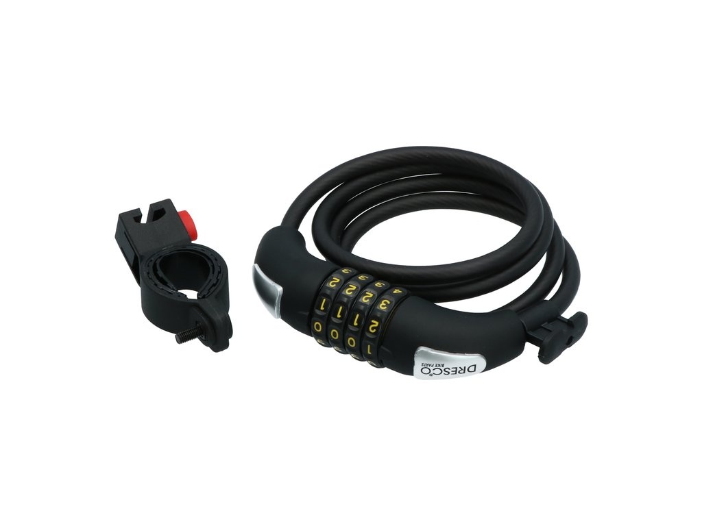 Dresco Code Kabelslot 120/8 -Cijferslot / Spiraalslot - 120 CM - Met Houder