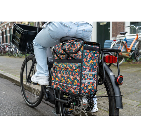 Voltano Voorgevormde Enkele Fietstas / Pakaftas - Floral Fiesta - 17L